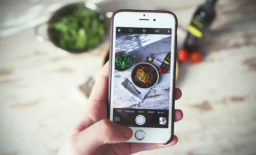 person capturing vegetable food using silver iPhone 6